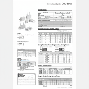 SMC Mini cylindre à montage libre CDUJB8-4D pièces pneumatiques - Product Image 1
