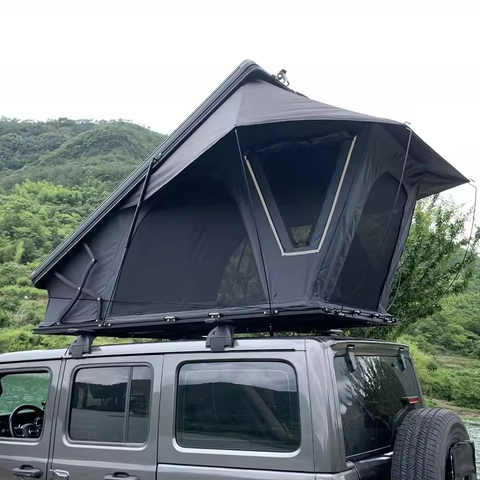 Remaco Hard Shell Roof Top Tent for 4 Persons – Black & Gray Aluminum ...