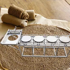 Commercial gas heating thin flat pancake maker / Injera making machine automatic round