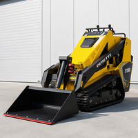 Derette S1050 Mini Track Loader Skid Steer Loader V1000 Pro Mesin Track Kompak untuk Pekerjaan Lanskap di Area Sempit