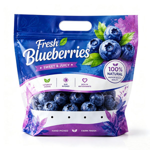 Bolsa de Grado Alimenticio Libre de BPA con Ventana Transparente, Cierre Hermético, Tipo Ziplock, para Frutas y Verduras Frescas, con Asa Troquelada, Impresión Personalizada y OEM - Product Image 1