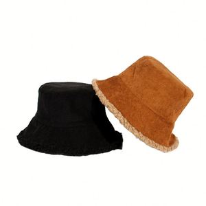 Corduroy <b>Warm</b> and Thickened Bucket <b>Hat</b> Winter Plush Unisex <b>Warm</b> <b>Hat</b> Customizable Reversible Bucket <b>Hat</b> - Product Image 6