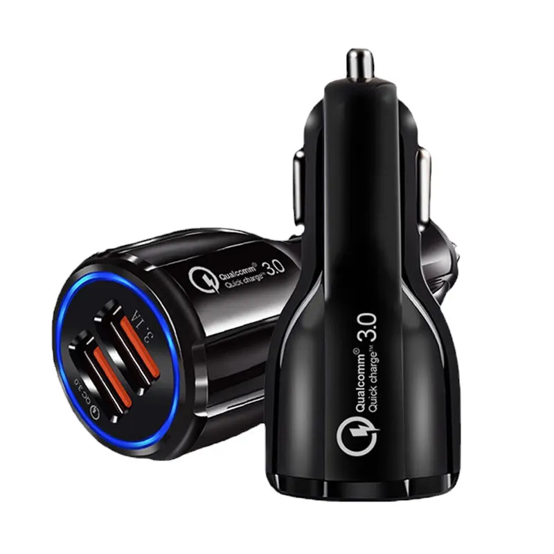 Auto ladegerät 2 Port qc 3.0 Dual USB Ladegerät Zigaretten steckdose Feuerzeug Schneller Auto ladegerät Adapter