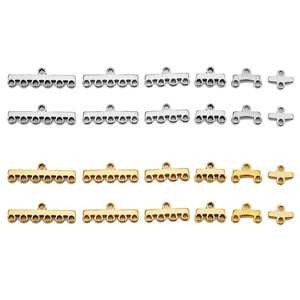 Conector plano de acero inoxidable con múltiples orificios, 2, 3, 4, 5, 6 puertos, pulido, accesorios de joyería DIY para pendientes, pulseras, collares - Product Image 5