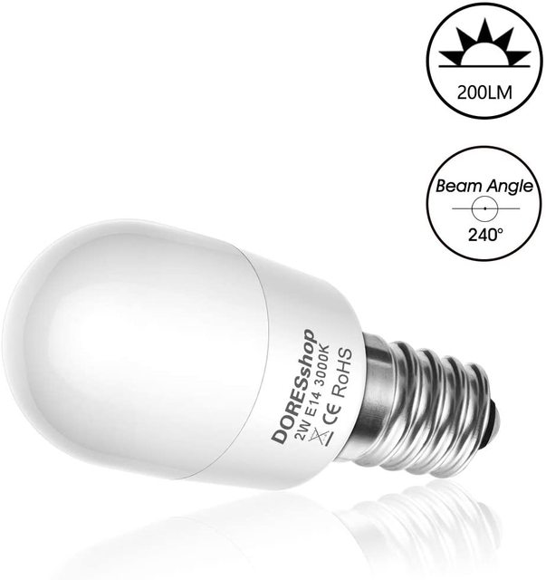 LOHAS E14 Mini LED 2W SES Bulb Equivalent to 15W Small edison/Screw Bulbs Warm White/Cool White LED Bulbs for Fridge,Range Hood