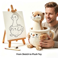 Fabricant de jouets en peluche personnalisés sur mesure – Peluches Otter et Sloth au design dessiné à la main avec accessoires d'étiquettes personnalisées pour la vente au détail