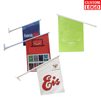 Drapeau mural en tissu de luxe, exquis, avec bords surpiqués, résistant aux déchirures, logo de marque personnalisé imprimé, pour hôtel, club, ornement mural