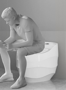 สุขภัณฑ์สไตล์ทันสมัยห้องน้ำทรงไข่เซรามิก WC ติดตั้งบนพื้นห้องน้ำหนึ่งชิ้น - Product Image 4