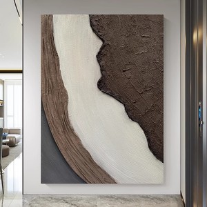 Hand Painted Oil Painting Abstract Textured Art Rectangle Metal <b>Frame</b> Modern Living Room Decorative <b>Wall</b> Art - Product Image 4