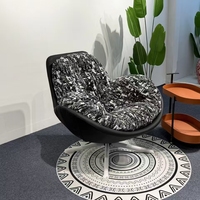 Fauteuil pivotant Penguin surdimensionné en peluche rembourré avec base en étoile pour salon, chambre à coucher, détente