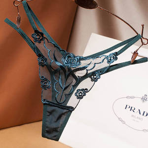 Tanga Sexy de Encaje Floral para Mujer, Bragas Bordadas de Malla Transparente, Ropa Interior para Mujeres Jóvenes, Tanga Sexy - Product Image 2