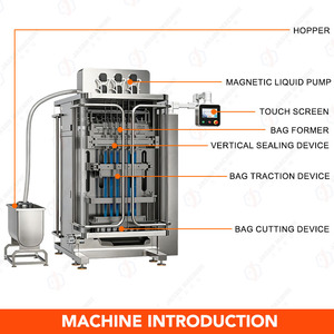 Machine d'emballage automatique verticale multi-voies pour sachets irréguliers, idéale pour les gels énergétiques, les pâtes <span class=keywords><strong>et</strong></span> les jus de fruits - Product Image 3