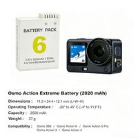 Batteria Compatibile per DJI Osmo Action 6, 2020mAh Resistente al Freddo Estremo -20°C ℃ Senza errori pop-up, ricarica rapida PD da 30W, alimentazione di riserva