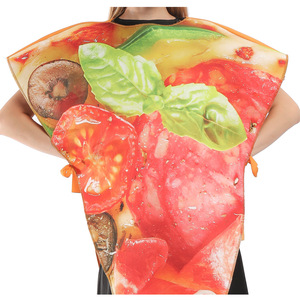 Disfraz de Pizza para Adultos, Traje de Cosplay, Mono para Fiesta, Sin Mangas, Estampado, de Fibra de Poliéster, Casual, Talla Única para Mujer - Product Image 4