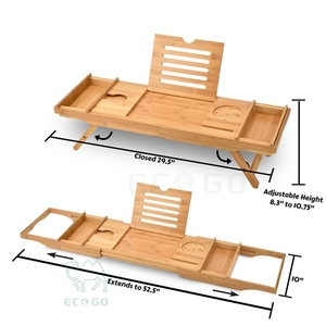 Multi-Functional Bamboo <b>Bathtub</b> <b>Caddy</b> with Phone Holder - Product Image 3