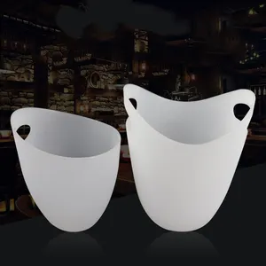 Spot Transparent Plastic Small Ingot Champagne Bucket 4L Double-layer Ice Bucket Foreign Wine Ice Granule Bucket
