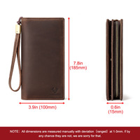 Dompet Pria Kulit Asli Embossed Mewah, Penutup Ritsleting, Desain Klasik, Lapisan Dalam Asli, Kasual Bisnis