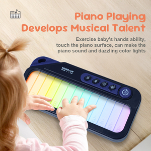 2025 juguetes Arco Iris luz teclado electrónico guitarra pantalla táctil Piano caja de música rompecabezas educación temprana niños instrumentos musicales - Product Image 2