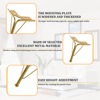 Pieds de meubles en fer doré modernes et robustes pour table à manger, commode, armoire, canapé - Remplacement DIY pour cuisine et salon