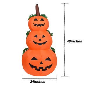Pumpkin <strong>Inflatable</strong> 6FT Halloween <strong>Inflatable</strong> Pumpkin Stack &amp; Ghost Outdoor Lighted Blow up Yard <strong>Deco</strong> - Product Image 3