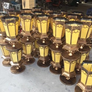 ไฟเสาโซลาร์เซลล์ LED สีบรอนซ์ สำหรับสวนภายนอก รับประกัน 2 ปี ขั้ว E27 - Product Image 1
