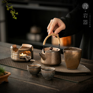 Creative Banana Leaf Tea Tray Ceramic <b>Mini</b> Tea <b>Table</b> Kung Fu Tea Set Chinese Retro Gilded Teapot Tray - Product Image 2