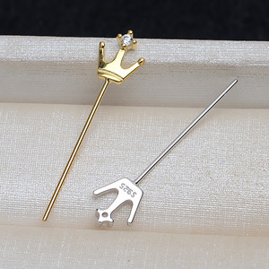 Handmade S925 <b>Silver</b> Devil Wizard Scepter <b>Crown</b> Versatile Baroque DIY Alien Bead Hollow Tray 4009 Jewelry Findings Accessory - Product Image 2