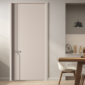 30 pouces. X 80 pouces. Porte intérieure pré-montée à 5 panneaux, en bois massif, finition shaker, écologique, moderne, résistante à l'eau, pour droitiers - Product Image 4