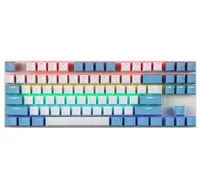 Keyboard Blue White 87 Keys USB Wired High Quality Gaming Mechanical Keyboard With Rgb Rainbow Backlight