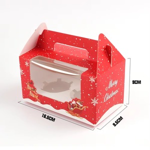 Listo para enviar Tema <span class=keywords><strong>de</strong></span> <span class=keywords><strong>Navidad</strong></span> Color impreso Pastelería y postres dulces Tarta <span class=keywords><strong>de</strong></span> huevo horneada Cupcake Caja <span class=keywords><strong>de</strong></span> papel para llevar Mango en relieve - Product Image 5