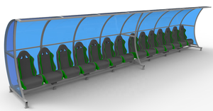 <span class=keywords><strong>2</strong></span> rangées de sièges de stade portables banc de remplacement de football pour joueur de football - Product Image 4