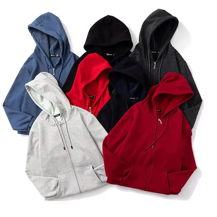 Odm/oem Wholesale Puls Size Men's Hoodies Zipper Zip Collar Full Zip Up Custom Print Logo Hoodie For Man And Women