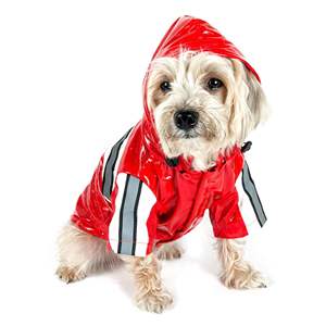 เสื้อกันฝนสำหรับสัตว์เลี้ยงกันน้ำสะท้อนแสงทำจากพีวีซีปรับได้เรืองแสง - Product Image 2