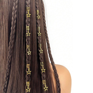 Anillos para el Cabello con Diseño de Estrella, Estilo Europeo y Americano, de Aleación, para Mujeres, Uso Diario, Accesorios Decorativos para el Cabello - Product Image 1