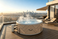 Baignoire Spa Gonflable Extérieure Grande Taille avec Technologie Drop Stitch