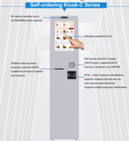 Kiosque de caisse enregistreuse en libre-service interactif de restauration rapide de 21.5 pouces Kiosque de scanner d'imprimante Kiosque de paiement en libre-service