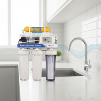 Sistema de Purificación de Agua por Ósmosis Inversa de 6 Etapas, Eléctrico, Comercial, Bajo Fregadero, Ecológico, con Apagado Automático y Autolimpieza