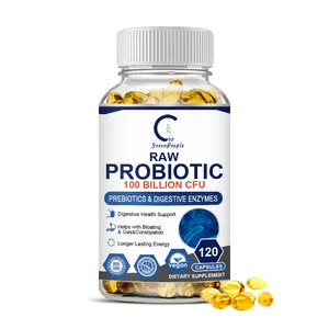 120pcs Raw Probiotic Capsules Longer Lasting Energy Dietary Digestive Health Support Supplements Help building Good Bacteria