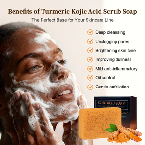 Sapone Solido Artigianale alla Curcuma e Acido Kojico <span class=keywords><strong>per</strong></span> Viso e Corpo, Detergente Antisettico, Sbiancante, Idratante <span class=keywords><strong>per</strong></span> Tutti i Tipi di Pelle - Product Image 2