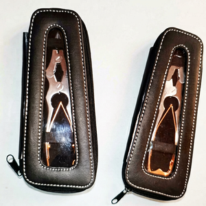 ASAP Coupe-ongles de luxe en acier inoxydable pour podologie, lame courbée, ouverture large, conception durable, étui en cuir avec fermeture éclair - Product Image 1