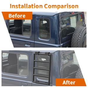 Nouvelle échelle d'escalade de support d'expansion de vitres arrière de voiture Compatible pour <span class=keywords><strong>Suzuki</strong></span> <span class=keywords><strong>Jimny</strong></span> 2019 + <span class=keywords><strong>4</strong></span> <span class=keywords><strong>portes</strong></span> Version accessoires extérieurs - Product Image 4
