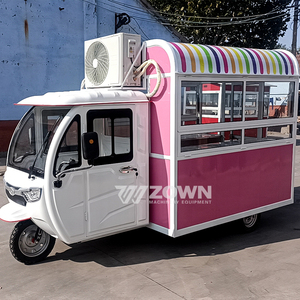 Carrito de Venta de Comida Móvil Eléctrico Blanco de Tres Ruedas / Carritos de Venta de Comida / Remolque de Comida Rosa en Venta - Product Image 4