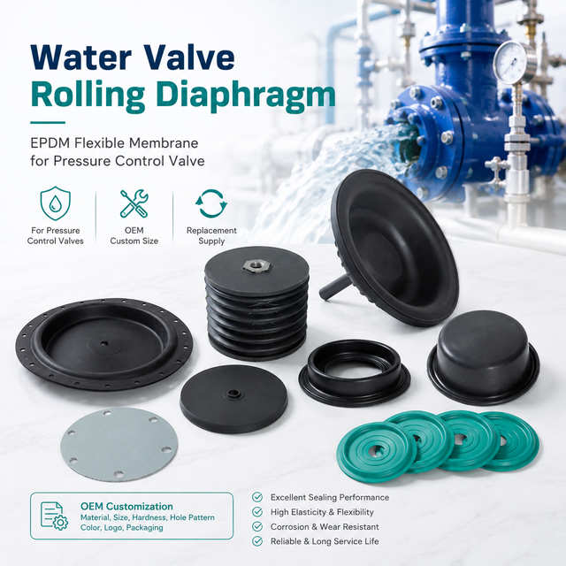 Dlseals Custom Rolling Rubber Diaphragm NBR FKM for Valve Actuator Pneumatic Cylinder Molded OEM Custom Cross Section