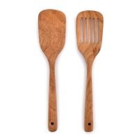 Ensemble d'ustensiles de cuisine personnalisés pour restaurant, couverts en bois écologiques comprenant une spatule et une cuillère à soupe, 6 pièces, lavage à la main uniquement
