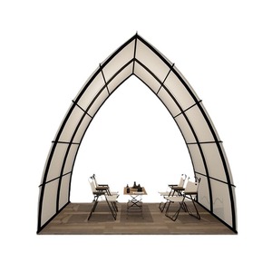 Tente de camping extérieure de luxe en forme de bateau, petite tente de restaurant blanche, tente de camping hôtelier de luxe, prix d'usine - Product Image 4