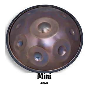 JELO Mini sartén de acero inoxidable handpan 9 Nota D tono/A3-E3/escala personalizada de acero tambor de lengua instrumento musical