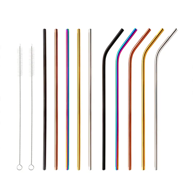 Colorful Titanized 304 Stainless Steel Drinking Straw Color Metal Straw