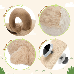 Jouet de mouton géant en fausse fourrure douce et agréable pour la peau, avec cornes longues bouclées brunes, queue courte, <span class=keywords><strong>yeux</strong></span> brillants en plastique, 20 pouces, grande chèvre en <span class=keywords><strong>peluche</strong></span> - Product Image 3