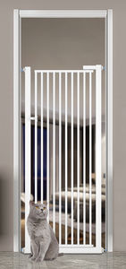 現代屋内ペットゲートフェンス延長可能金属猫ドア猫犬隔離安全デザイン猫犬隔離用ペットゲートフェンス - Product Image 4