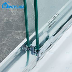 Weisdon precio barato con marco de aluminio cabina de ducha doble puerta de ducha de vidrio deslizante - Product Image 5